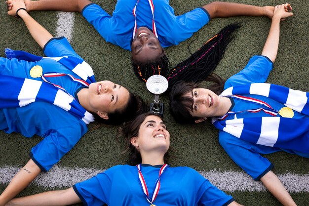 Team celebrating the win of silver cup