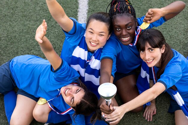 Team celebrating the win of silver cup