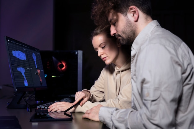 Team working on animation project