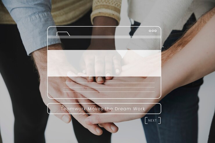 Free Photo teamwork makes the dream work motivation quote message box