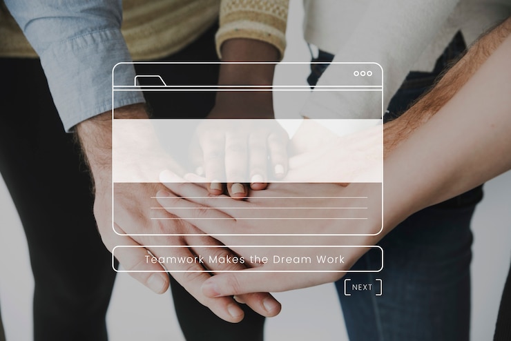 Free Photo teamwork makes the dream work motivation quote message box