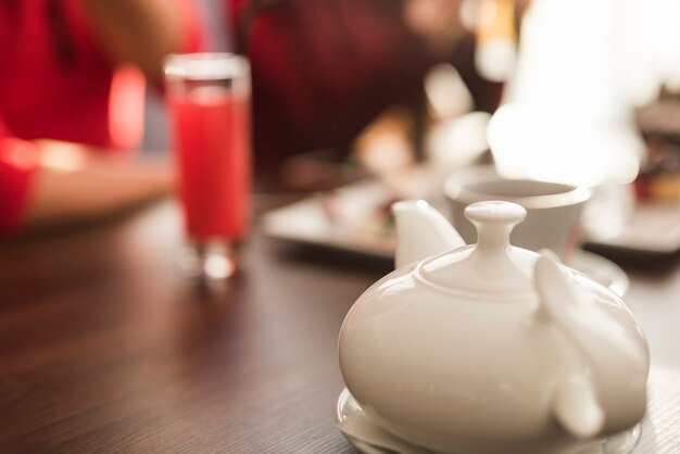 Teapot at a restaurant