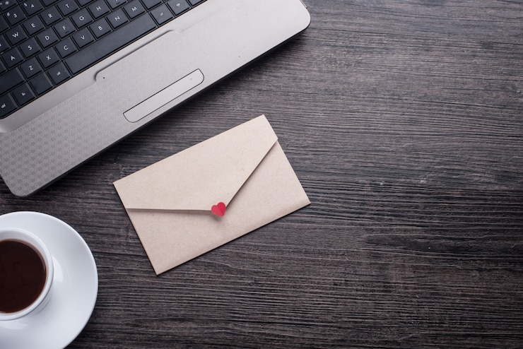 Free Photo technology empty coffee envelope message