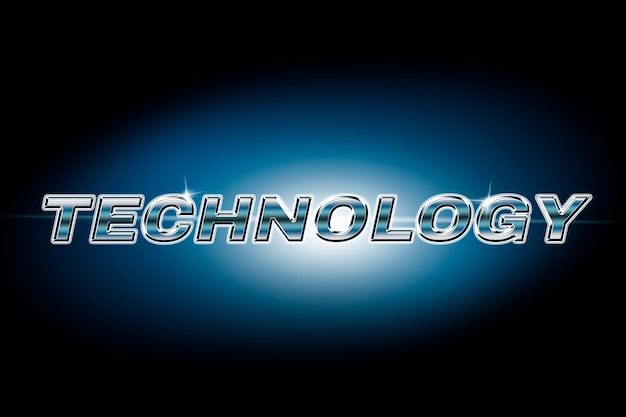 Technology typography in lens flare font