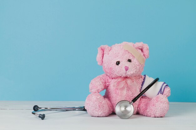 Teddy bear with stethoscope