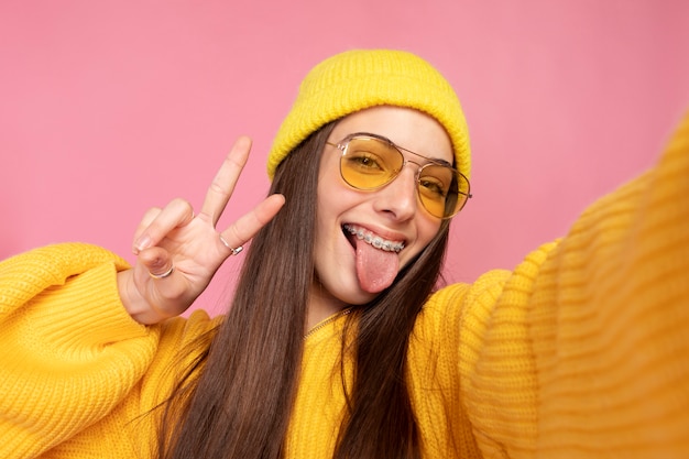 Teen girl portrait close up