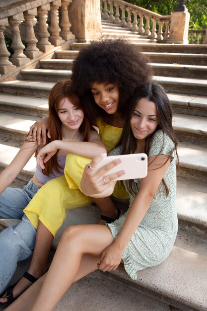 Teenage friends spending time together