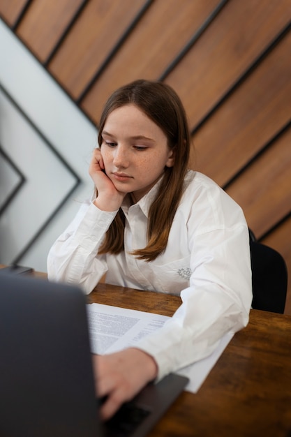 Teenager being cyberbullied