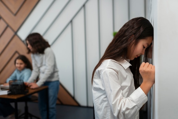 Free photo teenager being cyberbullied