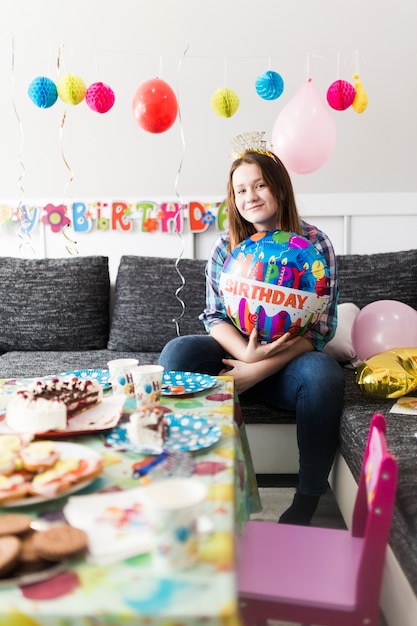 Teenager on birthday party