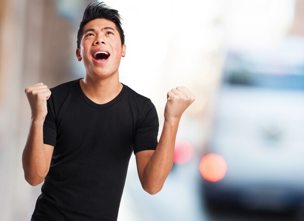 Teenager celebrating an achievement