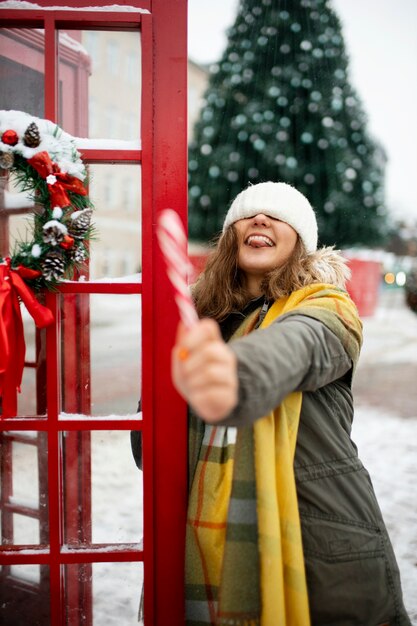 Teenager friends having fun in winter time