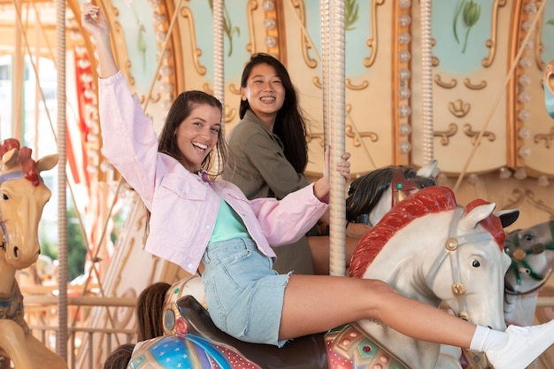 Teenager girls having fun in the summer