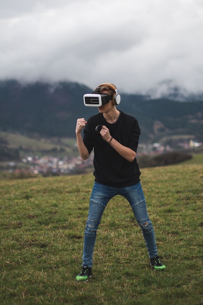 Teenager Lost In A Digital World - Addicted To Playing Games - Virtual Reality