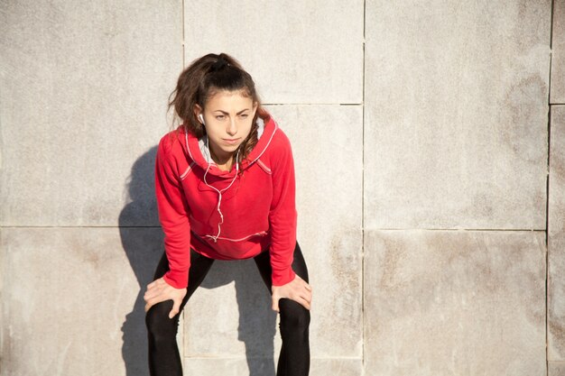 Teenager resting after physical exercise