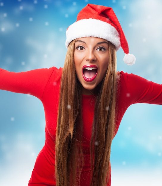 Teenager with long hair screaming