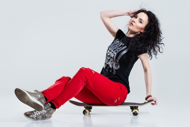 Teenager with skateboard