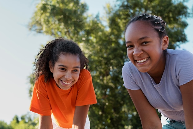 Teenagers having fun in the summer