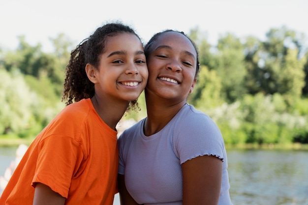 Teenagers spending time together in the summer