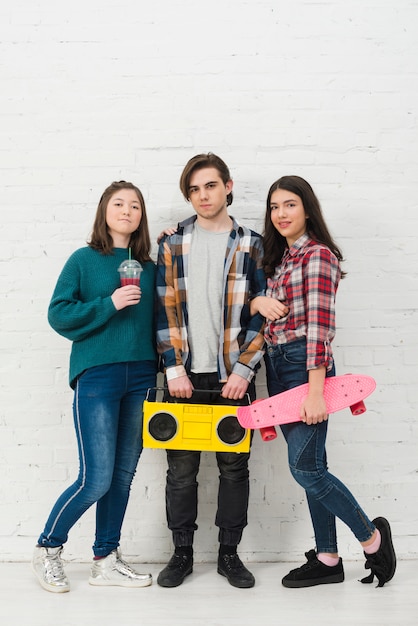 Teenagers with skateboard