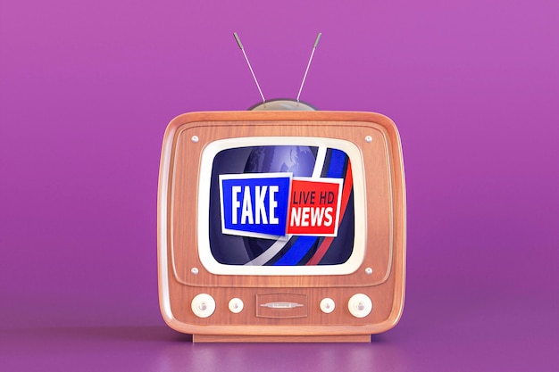Foto gratuita televisione con fake news