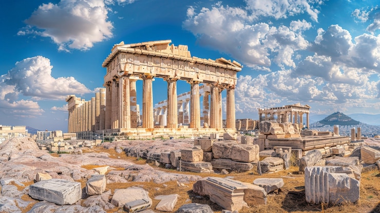Free Photo temple architecture from ancient greek civilization