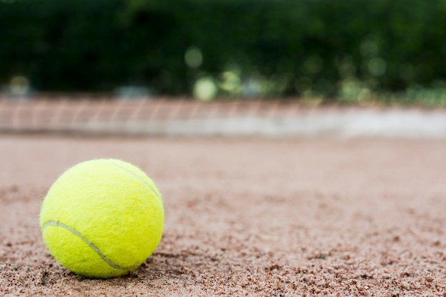 Tennis ball on the ground