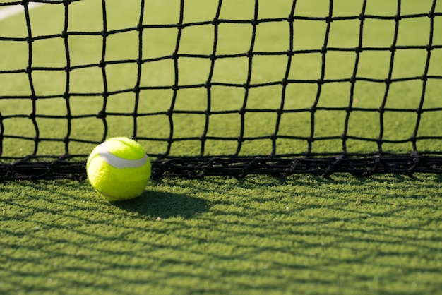 Free photo tennis ball on the ground