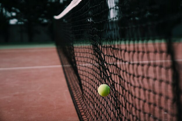 Free photo tennis ball and tennis net