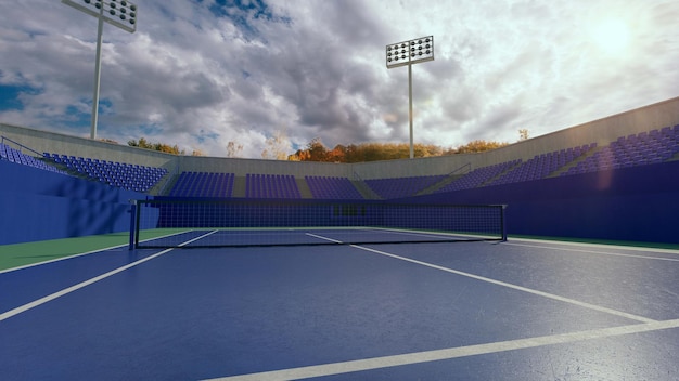 Tennis court Render 3d Illustration