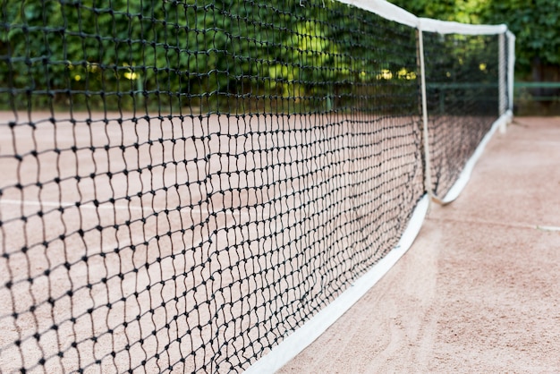 Tennis net on the field