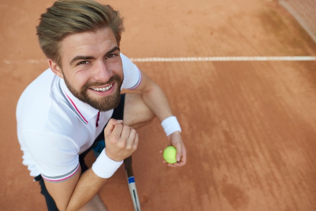 Tennis player posing