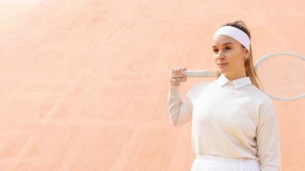 Tennis woman player looking away