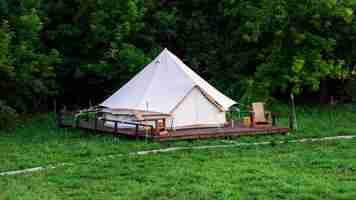 Free photo tent at glamping