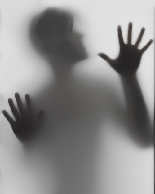 Free photo terrifying hand silhouettes in studio