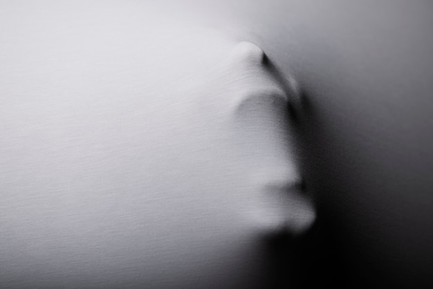 Foto gratuita terrificante silhouette adulta urlante in studio