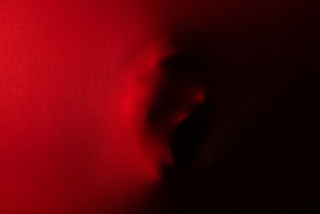 Free photo terrifying screaming adult silhouette in studio