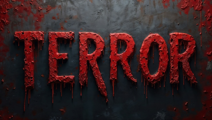Free Photo terrifying texture with terror text effect