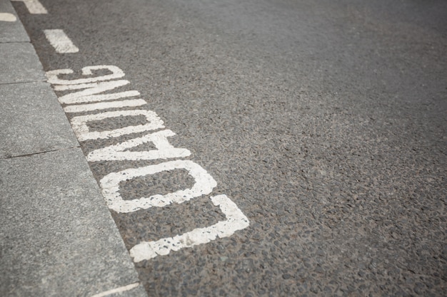 Text written on road surface