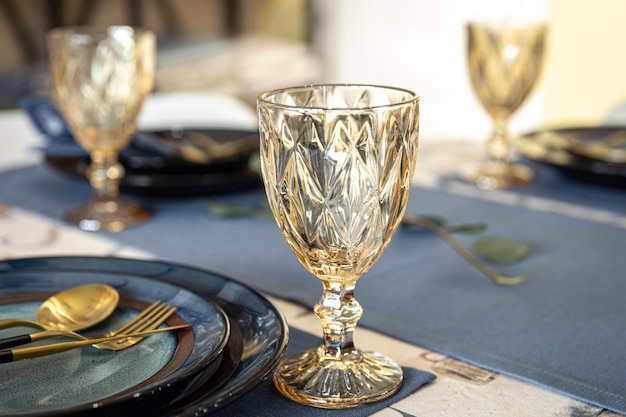 Texture glass on the table table setting idea