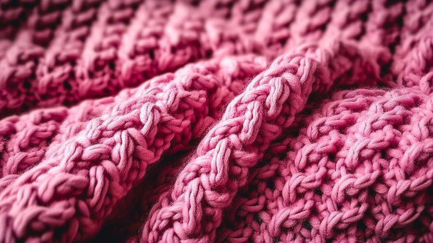 Texture of knitted woolen pink cloth generative AI