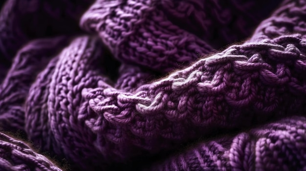 免费照片质感的针织羊毛紫色布生成人工智能