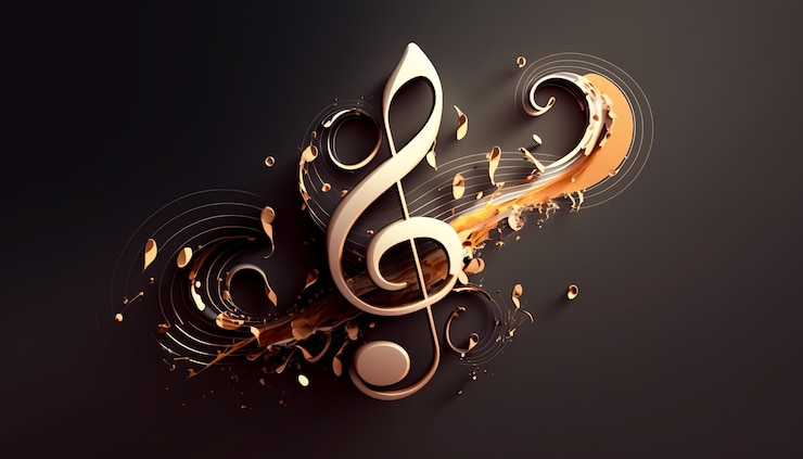 Free Photo texture treble clef on a dark background isolated generative ai