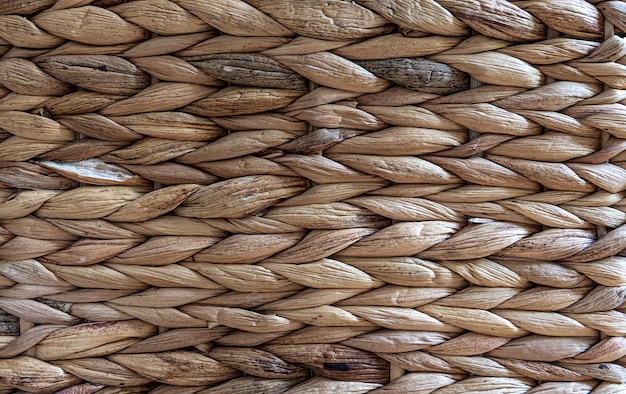 ベージュの藁織りの質感、植物の茎のクローズアップからのブレードの背景。