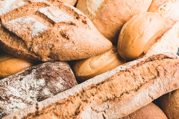 Textured buns of bread