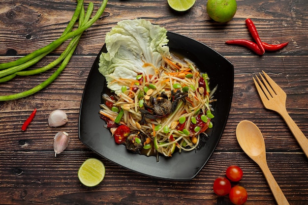 Free photo thai food;som tum or papaya salad