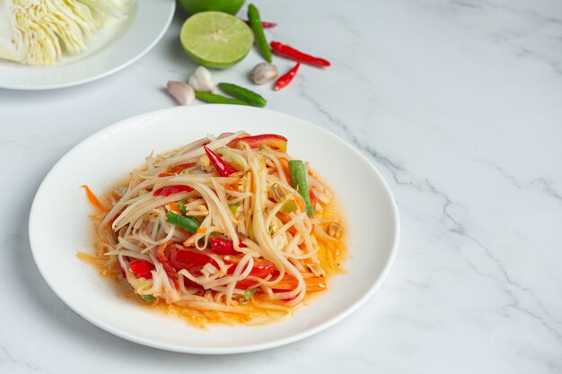 Thai food;SOM TUM or papaya salad