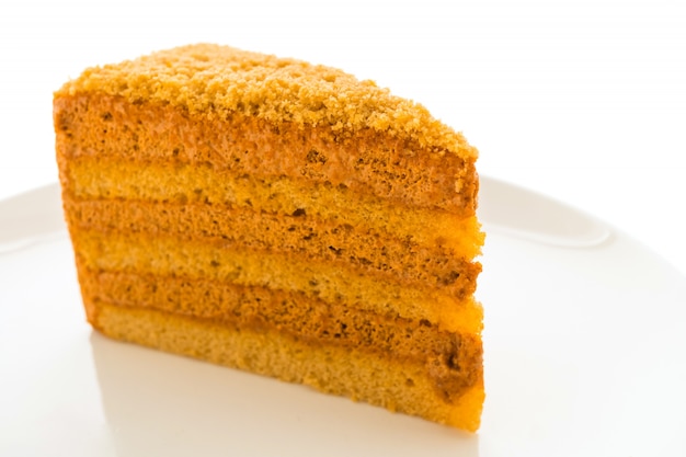 Thai tea cake in white plate