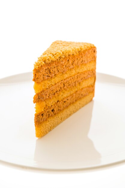 Thai tea cake in white plate