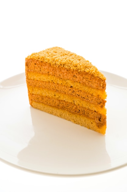 Free photo thai tea cake in white plate